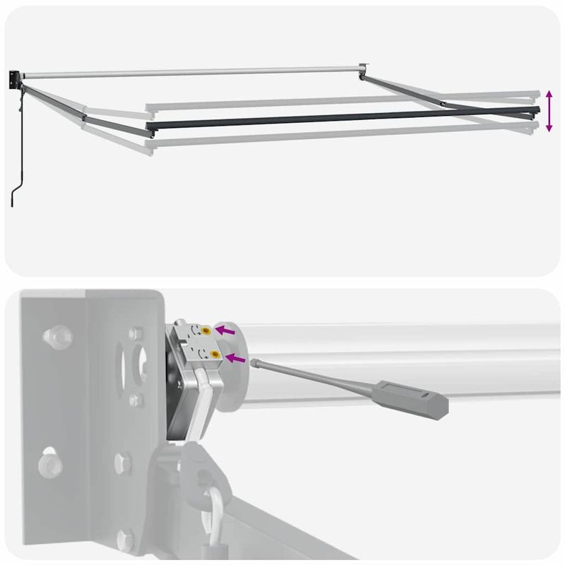 Casa si Gradina - Gradina si terasa - Umbrele si pavilioane - Pavilioane - Cadru de copertina manual antracit, 3 x 2,5 m, Metal - Infinity.ro