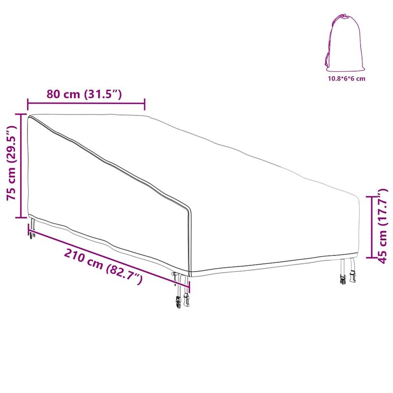 Casa si Gradina - Textile si covoare - Huse pentru mobilier - Husa pentru mobilier de exterior 210 x 80 x 75 cm - Infinity.ro