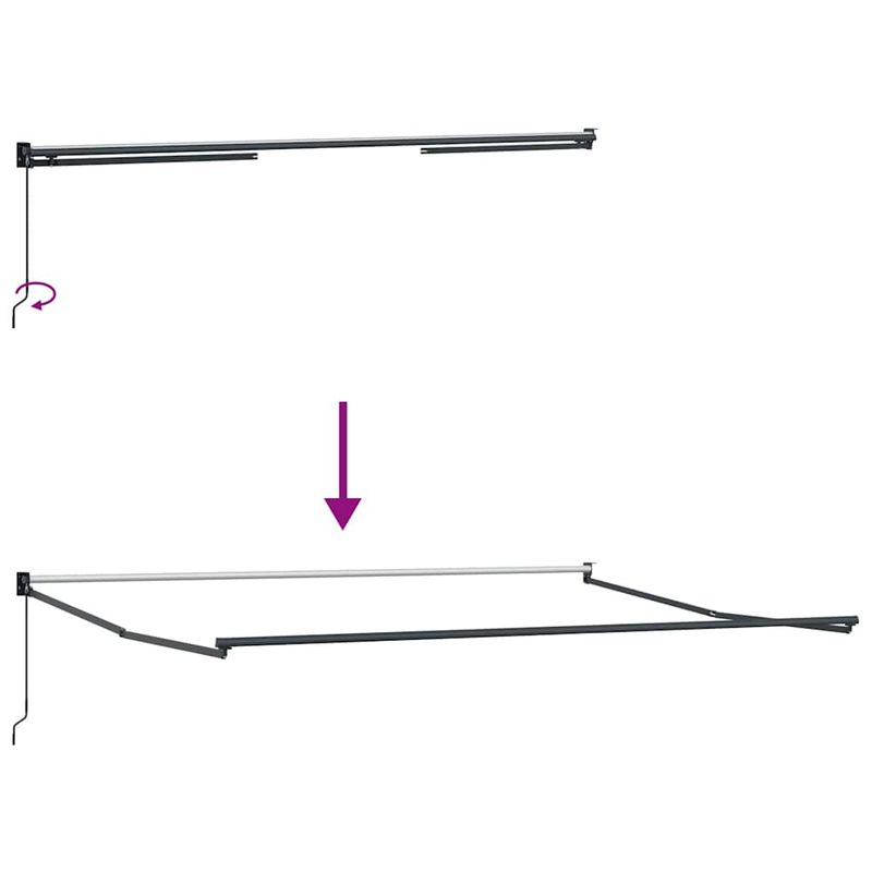 Casa si Gradina - Gradina si terasa - Umbrele si pavilioane - Pavilioane - Cadru de copertina manual antracit, 4 × 3 m, Metal - Infinity.ro