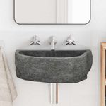 Casa si Gradina - Sanitare - Lavoar baie si accesorii - Lavoare si piedestale - Chiuveta suspendata Gri (38-45) x (30-35) x 15 cm Piatra de Rau - Infinity.ro