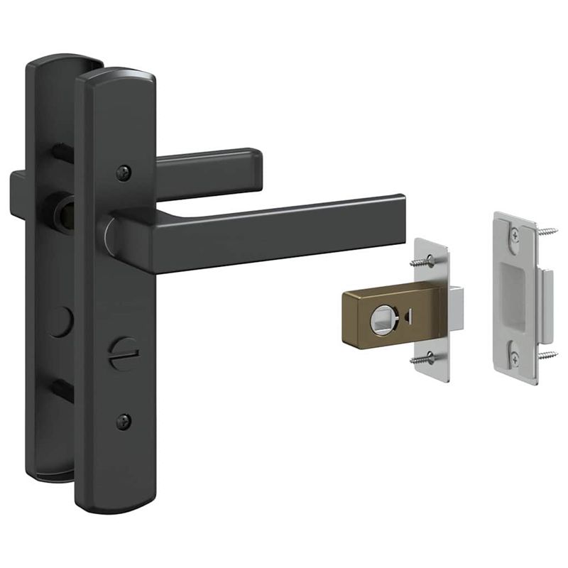 Casa si Gradina - Constructii - Usi interior, exterior si garaj - Usi garaj - Usa de interior Negru 83 x 201.5 cm Sticla securizata, Aluminiu - Infinity.ro