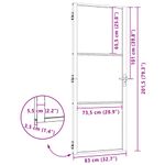 Casa si Gradina - Constructii - Usi interior, exterior si garaj - Usi garaj - Usa de interior Negru 83 x 201.5 cm Sticla securizata, Aluminiu - Infinity.ro