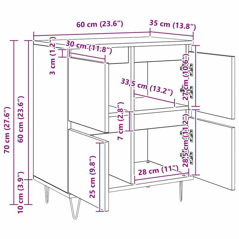 Casa si Gradina - Mobilier - Comode si corpuri - Comode - Bufeturi 2 pcs Stejar negru 120 x 35 x 70 cm Lemn compozit - Infinity.ro