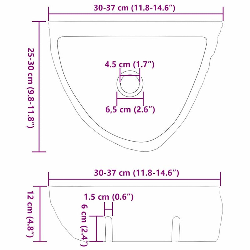 Casa si Gradina - Sanitare - Lavoar baie si accesorii - Lavoare si piedestale - Chiuveta suspendata Gri (30-37) x (25-30) x 12 cm Piatra de Rau - Infinity.ro