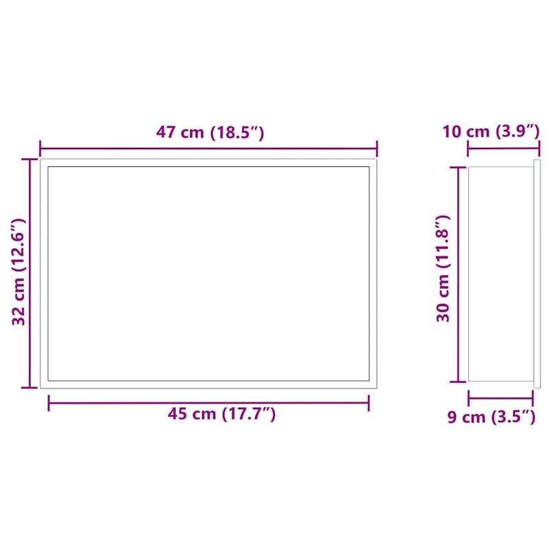 Casa si Gradina - Sanitare - Cazi si cabine de dus - Paravane si usi - Nisa de Dus Alb 45 x 30 x 9.5 cm Otel inoxidabil - Infinity.ro