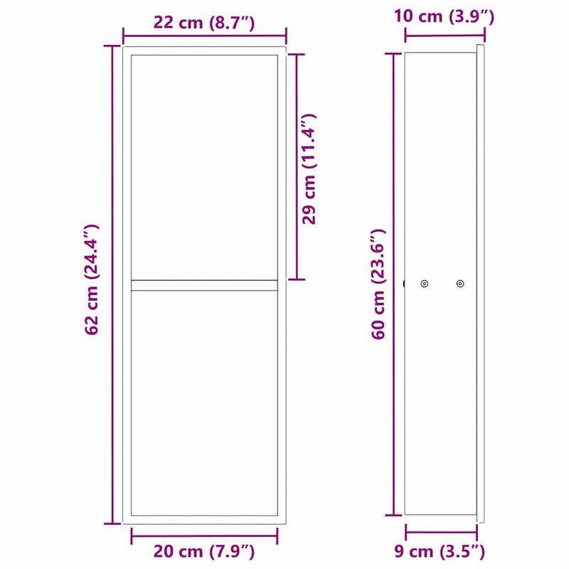 Casa si Gradina - Sanitare - Cazi si cabine de dus - Paravane si usi - Nisa de Dus Negru 60 x 20 x 9.5 cm Otel inoxidabil - Infinity.ro