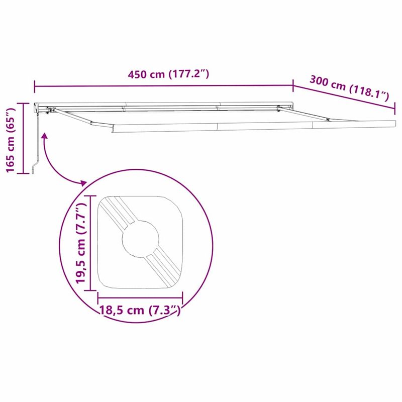 Casa si Gradina - Gradina si terasa - Umbrele si pavilioane - Umbrele - Copertina Manual Alb 4,5 × 3 m Metal - Infinity.ro