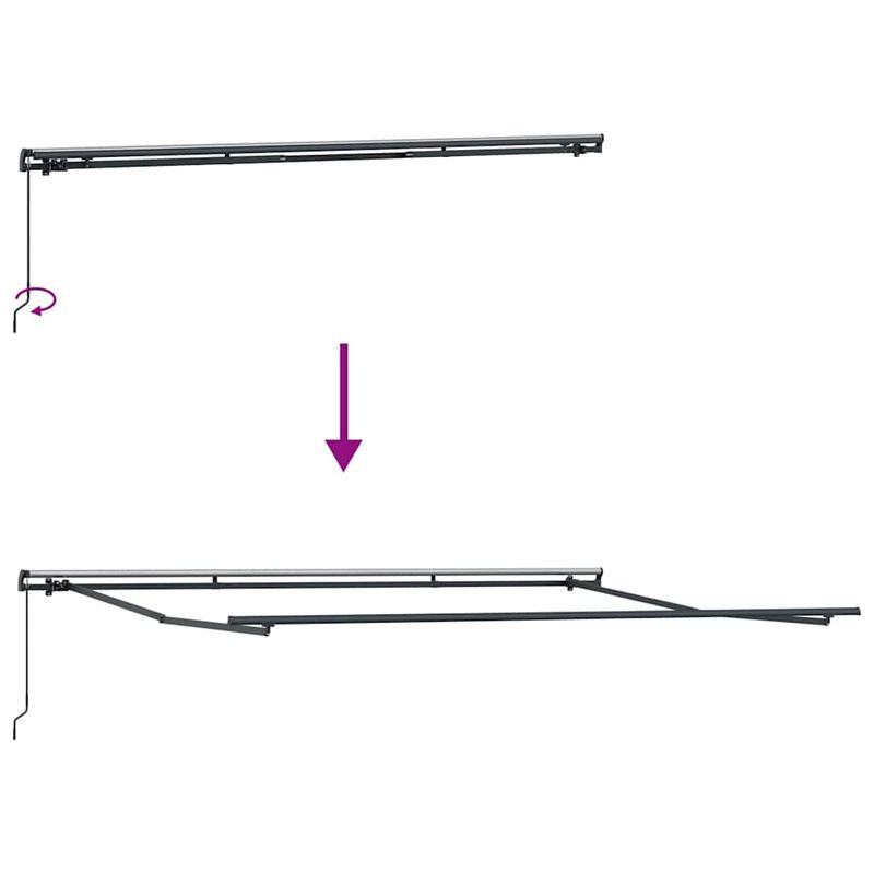 Casa si Gradina - Gradina si terasa - Umbrele si pavilioane - Umbrele - Cadru de copertina manual antracit, 4 × 3 m, Metal - Infinity.ro