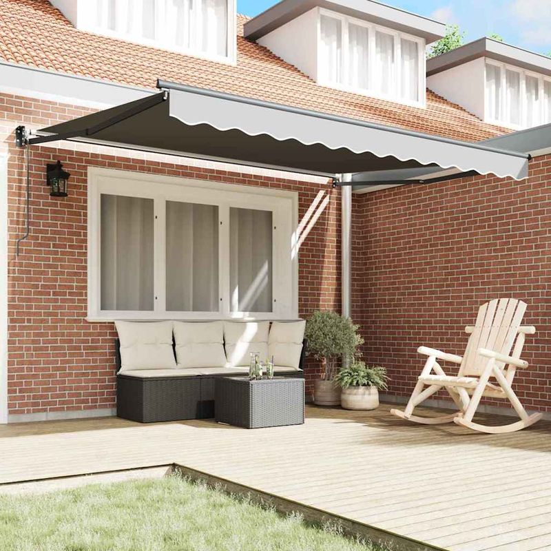 Casa si Gradina - Gradina si terasa - Umbrele si pavilioane - Umbrele - Cadru de copertina manual antracit, 3.5 x 2.5 m, Metal - Infinity.ro