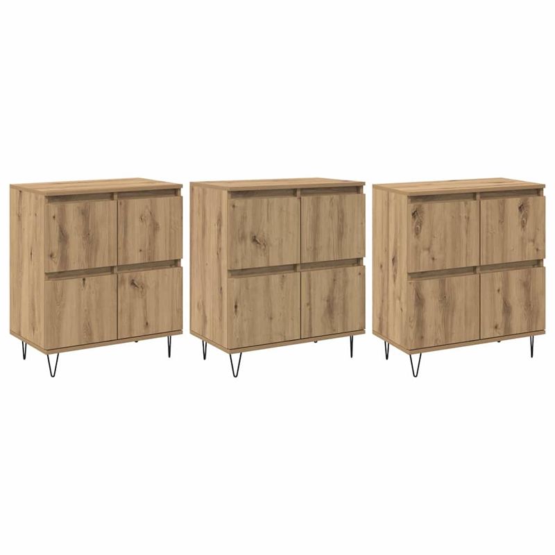 Casa si Gradina - Mobilier - Comode si corpuri - Comode - Bufeturi 3 pcs stejar artizanal 180 x 35 x 70 cm Lemn compozit - Infinity.ro