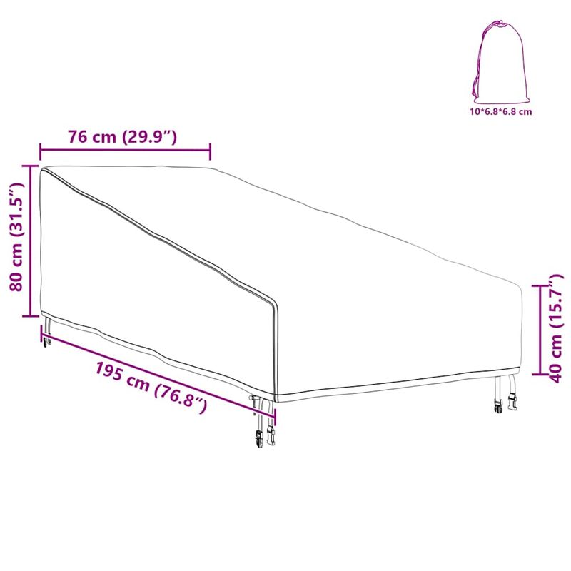 Casa si Gradina - Textile si covoare - Huse pentru mobilier - Husa pentru mobilier de exterior 195 x 76 x 82 cm - Infinity.ro