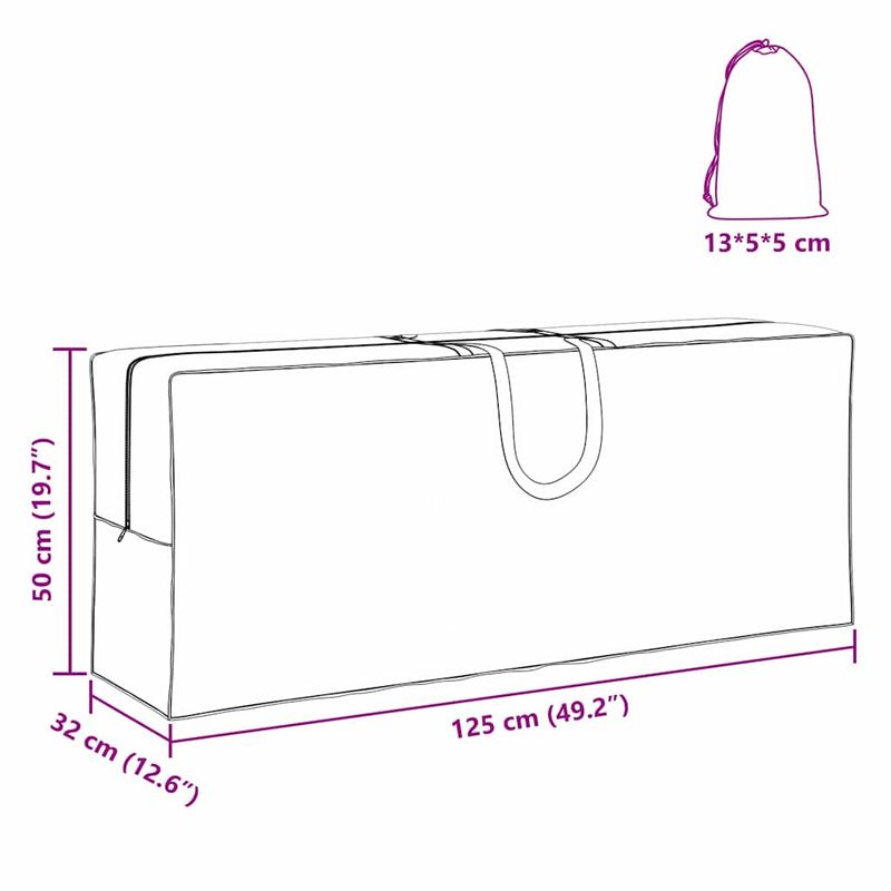 Casa si Gradina - Textile si covoare - Huse pentru mobilier - Husa pentru mobilier de exterior 125 x 32 x 50 cm - Infinity.ro