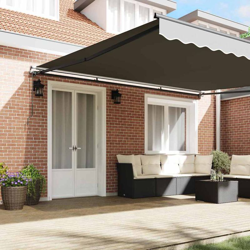 Casa si Gradina - Gradina si terasa - Umbrele si pavilioane - Umbrele - Cadru de copertina manual antracit, 4 × 3.5 m Metal - Infinity.ro