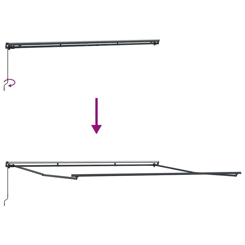 Casa si Gradina - Gradina si terasa - Umbrele si pavilioane - Umbrele - Cadru de copertina manual antracit, 4 × 3.5 m Metal - Infinity.ro