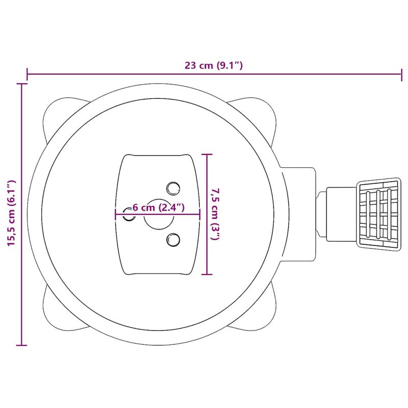Casa si Gradina - Gradina si terasa - Umbrele si pavilioane - Umbrele - Pedala Rotativa la 360 de Grade Argintiu 21,5 x 14 x 6 cm Otel - Infinity.ro