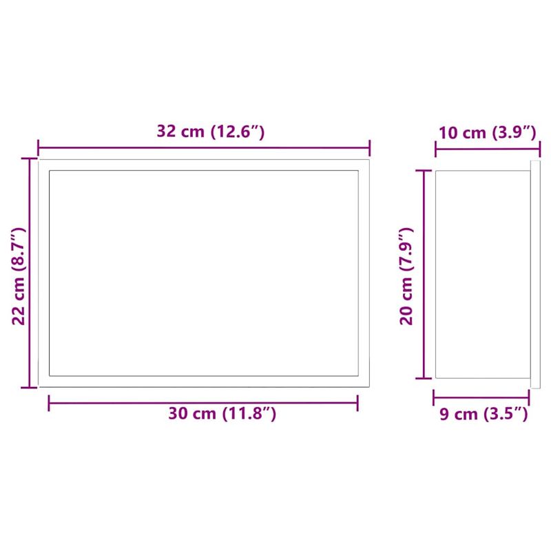 Casa si Gradina - Sanitare - Cazi si cabine de dus - Paravane si usi - Nisa de Dus Negru 30 x 20 x 9.5 cm Otel inoxidabil - Infinity.ro