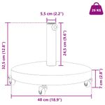 Casa si Gradina - Gradina si terasa - Umbrele si pavilioane - Umbrele - Baze pentru umbrele de exterior Negru 48 x 48 x 32.5 cm - Infinity.ro