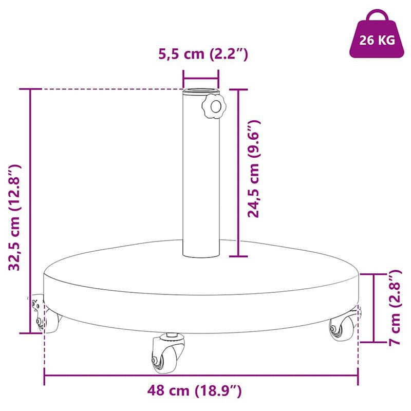 Casa si Gradina - Gradina si terasa - Umbrele si pavilioane - Umbrele - Baze pentru umbrele de exterior Negru 48 x 48 x 32.5 cm - Infinity.ro