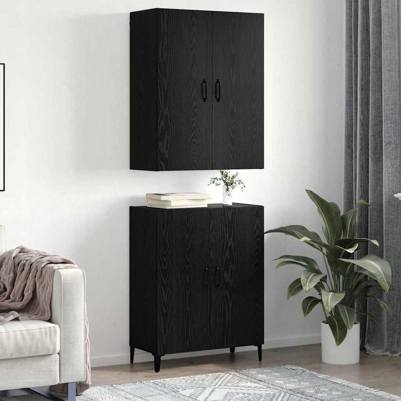 Casa si Gradina - Mobilier - Comode si corpuri - Corpuri bucatarie - Bufet 2 pcs Stejar negru 69.5 x 34 x 180 cm Lemn compozit - Infinity.ro