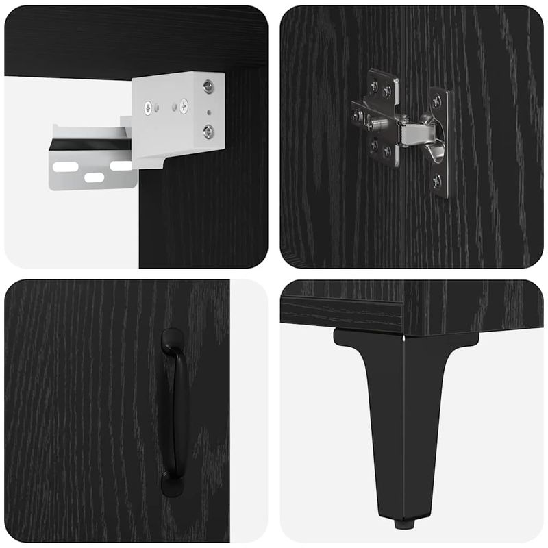 Casa si Gradina - Mobilier - Comode si corpuri - Corpuri bucatarie - Bufet 2 pcs Stejar negru 69.5 x 34 x 180 cm Lemn compozit - Infinity.ro