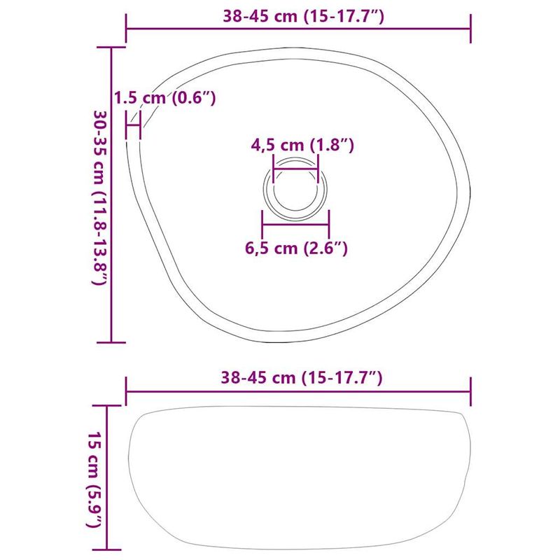 Casa si Gradina - Sanitare - Lavoar baie si accesorii - Lavoare si piedestale - Chiuveta Gri deschis (38-45) x (30-35) x 15 cm Piatra de Rau - Infinity.ro