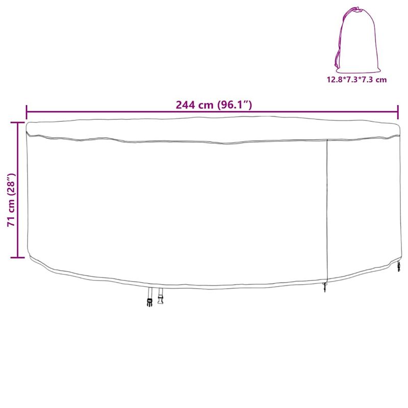 Casa si Gradina - Textile si covoare - Huse pentru mobilier - Husa pentru mobilier de exterior 244 x 244 x 71 cm - Infinity.ro