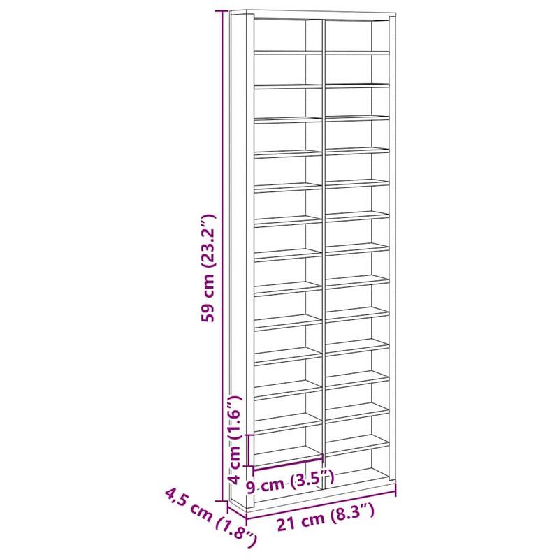 Casa si Gradina - Mobilier - Biblioteci si rafturi - Rafturi - Caz pentru display Maro 21 x 4.5 x 59 cm Lemn compozit - Infinity.ro