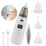 Jucarii, Copii si Bebe - Igiena si ingrijire - Accesorii ingrijire copii - Aspiratoare nazale si accesorii - Aspirator nazal electric bebelusi si copii, nas si urechi, 5 trepte aspirare, Sistem anti-reflux, 3 capete de silicon - Infinity.ro