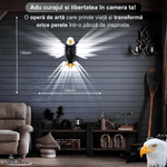 Casa si Gradina - Corpuri si surse de iluminat - Veioze si lampi - Lampi de veghe - Lampa de Perete 3D Vultur, Design modern, Telecomanda, Incarcare USB-C, Prindere Magnetica, ABS de Calitate, Silicon - Infinity.ro