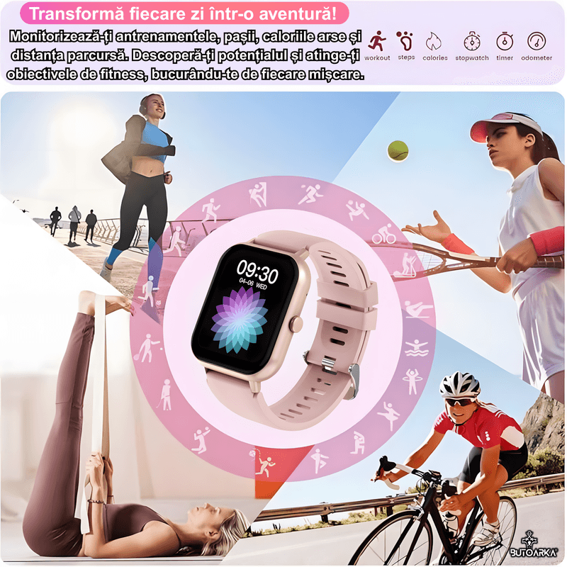 Laptop, Telefoane si Tablete - Wearables si gadgeturi - Wearables - Smartwatch-uri - Ceas SmartWatch Ultra Fit, Display HD, Rezistent Apa IP67, Notificari, Monitorizare Ritm Cardiac, Tensiune, Oxigen, Somn - Infinity.ro