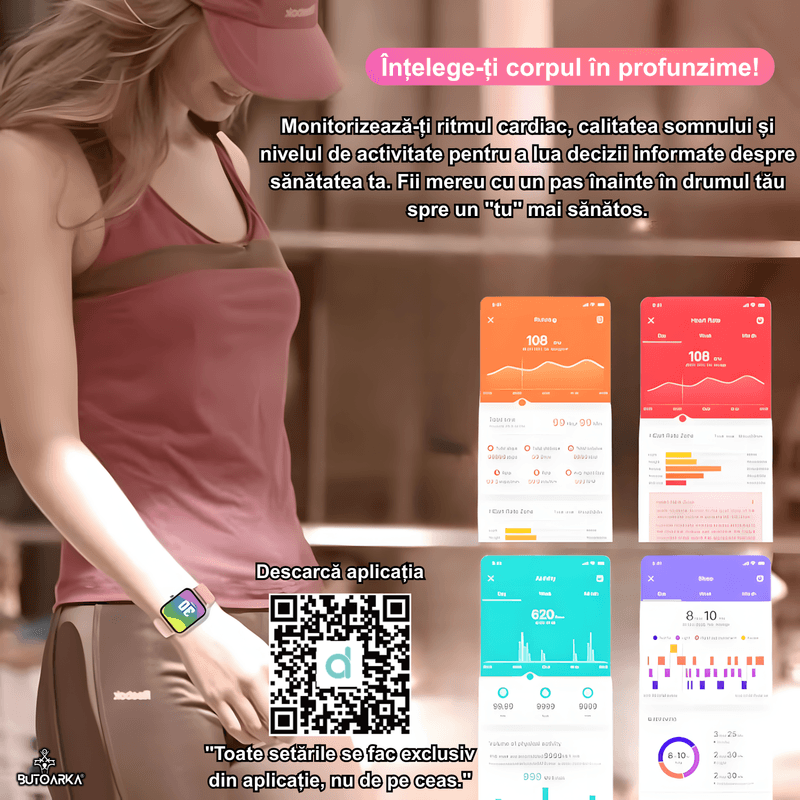 Laptop, Telefoane si Tablete - Wearables si gadgeturi - Wearables - Smartwatch-uri - Ceas SmartWatch Ultra Fit, Display HD, Rezistent Apa IP67, Notificari, Monitorizare Ritm Cardiac, Tensiune, Oxigen, Somn - Infinity.ro