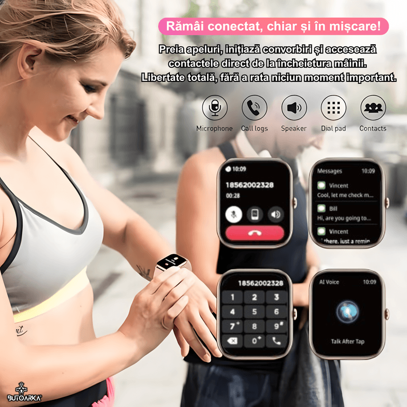 Laptop, Telefoane si Tablete - Wearables si gadgeturi - Wearables - Smartwatch-uri - Ceas SmartWatch Ultra Fit, Display HD, Rezistent Apa IP67, Notificari, Monitorizare Ritm Cardiac, Tensiune, Oxigen, Somn - Infinity.ro