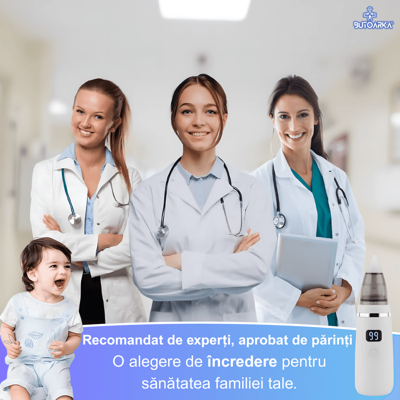 Jucarii, Copii si Bebe - Igiena si ingrijire - Accesorii ingrijire copii - Aspiratoare nazale si accesorii - Aspirator nazal electric bebelusi si copii, nas si urechi, 5 trepte aspirare, Sistem anti-reflux, 3 capete de silicon - Infinity.ro