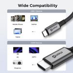 Laptop, Telefoane si Tablete - Telefoane mobile si accesorii - Accesorii Telefoane - Cabluri si adaptoare telefoane - Cablu USB C la HDMI LUVLU®, 8K@60Hz, 4K@240Hz, HDR, 3D, HDCP, 48Gbps, dublu impletit, compatibil thunderbolt 4,  1.8m - Infinity.ro