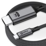 Laptop, Telefoane si Tablete - Telefoane mobile si accesorii - Accesorii Telefoane - Cabluri si adaptoare telefoane - Cablu USB C la HDMI LUVLU®, 8K@60Hz, 4K@240Hz, HDR, 3D, HDCP, 48Gbps, dublu impletit, compatibil thunderbolt 4,  1.8m - Infinity.ro