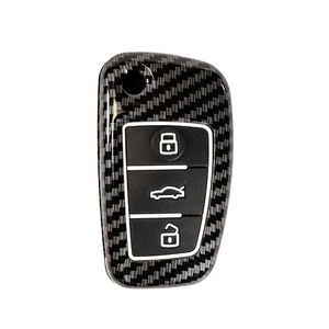 Husa protectie premium cheie Audi tip briceag compatibila A1, A3, A4, A6, A8, Q3, Q5, Q7, TT, Allroad, aspect carbon