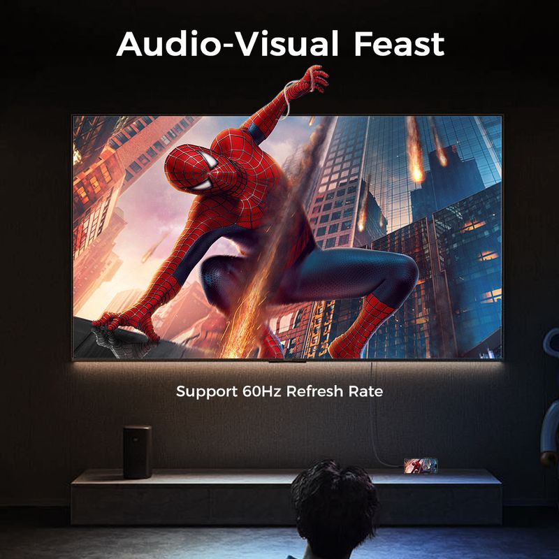 Laptop, Telefoane si Tablete - Telefoane mobile si accesorii - Accesorii Telefoane - Cabluri si adaptoare telefoane - Cablu USB C la HDMI LUVLU®, 4k@60Hz, 18Gbps, 3D, HDR, HDCP, dublu impletit, 3m, compatibil  iPhone 16 Pro Max, MacBook - Infinity.ro