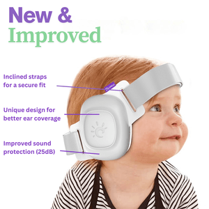 Casti antifonice bebelusi si copii LUVLU®, 3-48 luni, Certificate CE & ANSI, Anulare Zgomot 25dB, protectie fonica bebe