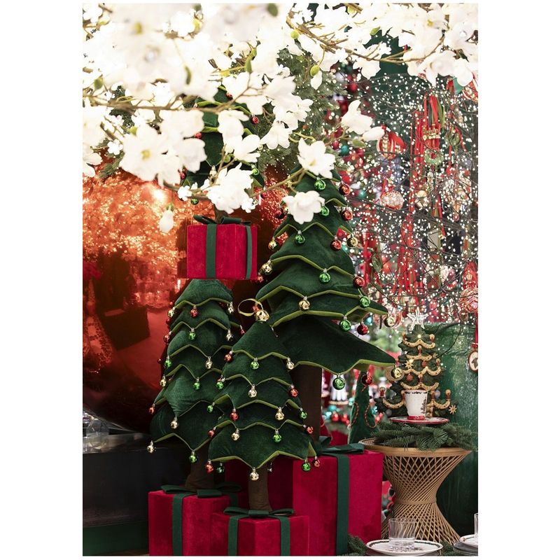 Casa si Gradina - Decoratiuni - Decoratiuni de sezon - Decoratiune Craciun model Brad impodobit cu globuri, 70 cm, verde - Infinity.ro