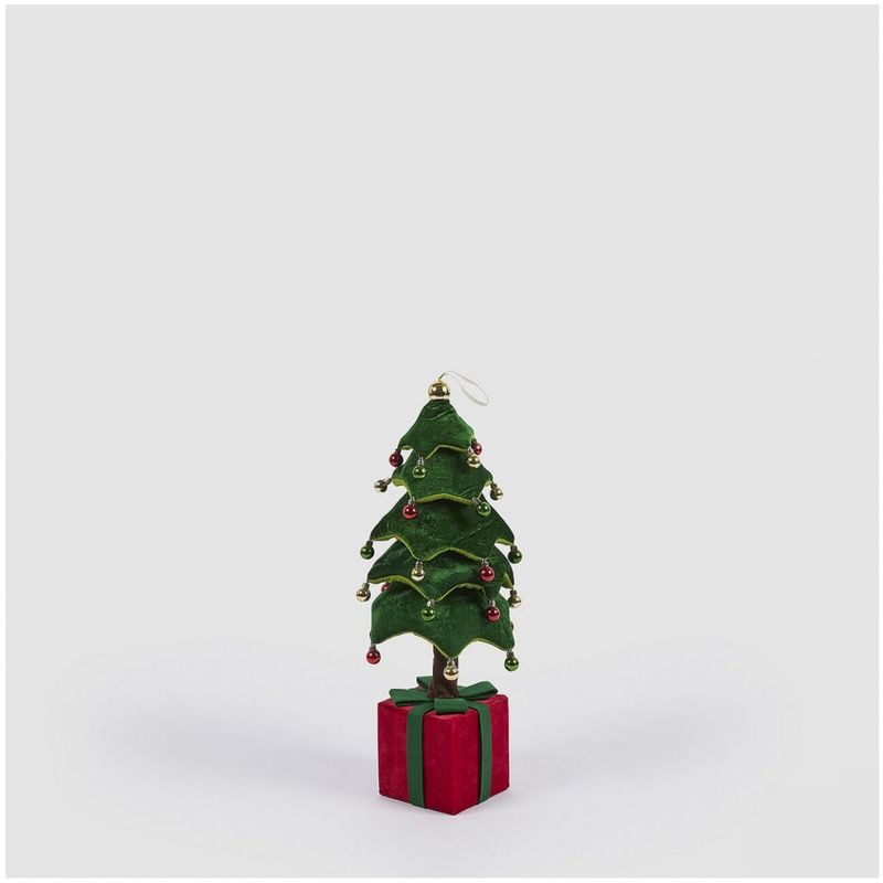 Casa si Gradina - Decoratiuni - Decoratiuni de sezon - Decoratiune Craciun model Brad impodobit cu globuri, 70 cm, verde - Infinity.ro