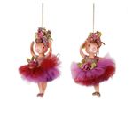 Casa si Gradina - Decoratiuni - Decoratiuni de sezon - Ornament brad Soricica balerina cu fusta tul, 13 cm, roz - Infinity.ro