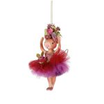 Casa si Gradina - Decoratiuni - Decoratiuni de sezon - Ornament brad Soricica balerina cu fusta tul, 13 cm, roz - Infinity.ro