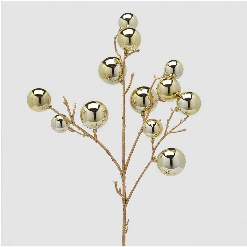 Casa si Gradina - Decoratiuni - Decoratiuni de sezon - Decoratiune brad ramura cu mix de bile, 53 cm, auriu - Infinity.ro