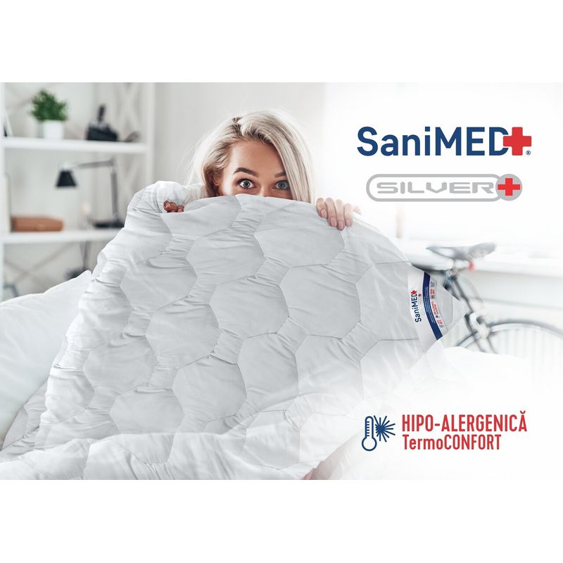 Casa si Gradina - Textile si covoare - Perne si pilote - Pilote - Pilota Alcam, SaniMed® 140x200 cm, microfibra matlasata hipoalergenica, 250g/mp umplutura cu tratament SILVERPLUS® - Infinity.ro