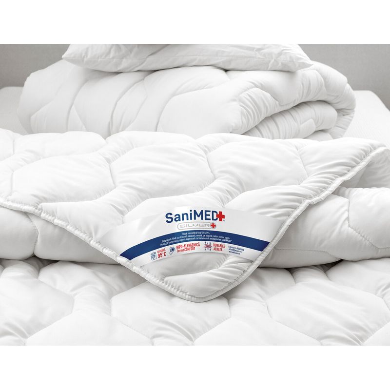 Casa si Gradina - Textile si covoare - Perne si pilote - Pilote - Pilota Alcam, SaniMed® 140x200 cm, microfibra matlasata hipoalergenica, 250g/mp umplutura cu tratament SILVERPLUS® - Infinity.ro