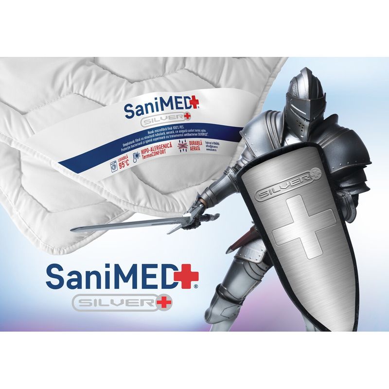 Casa si Gradina - Textile si covoare - Perne si pilote - Pilote - Pilota Alcam, SaniMed® 140x200 cm, microfibra matlasata hipoalergenica, 250g/mp umplutura cu tratament SILVERPLUS® - Infinity.ro