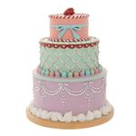 Casa si Gradina - Decoratiuni - Decoratiuni de sezon - Decoratiune Craciun model Tort cu fundita si capsuna, 26x26x31 cm, multicolor - Infinity.ro
