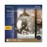 Casa si Gradina - Decoratiuni - Decoratiuni de sezon - Glob decorativ Lumineo cu 40 microled, diametru 20 cm, lumina alb cald, sticla - Infinity.ro