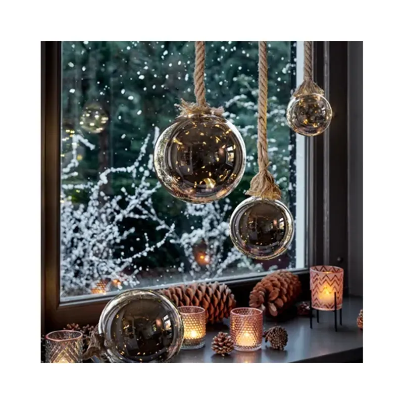 Casa si Gradina - Decoratiuni - Decoratiuni de sezon - Glob decorativ Lumineo cu 40 microled, diametru 20 cm, lumina alb cald, sticla - Infinity.ro