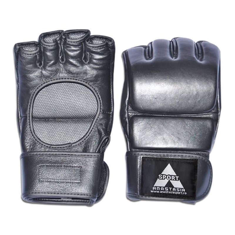 Sport si Outdoor - Echipament Sportiv - Accesorii echipament sportiv - Manusi sport - Manusi MMA Anastasia Sport piele naturala neagra, antrenament, marime XL - Infinity.ro